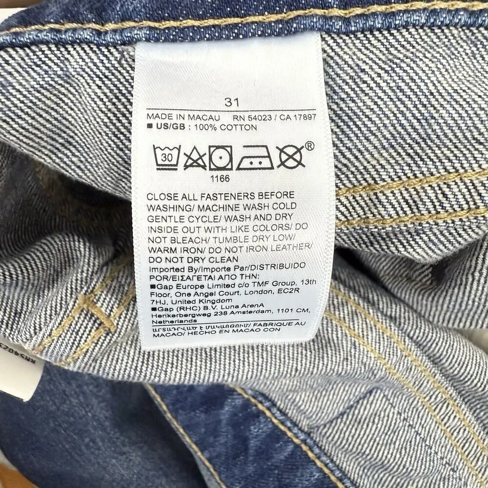 Banana Republic High Rise Rigid Bow Jeans 31 Blue‎ Horseshoe Barrel Leg NO BELT - Picture 11 of 16